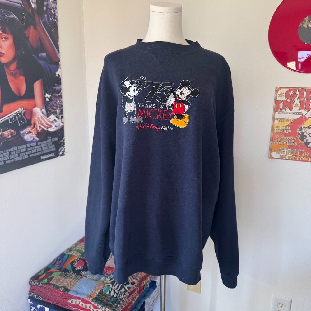 Disney Navy Blue 75 Years With Mickey Sweatshirt